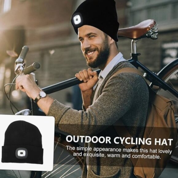 2 pic Grey & Black Unisex LED Pink & Black Hats - Picture 3 of 3